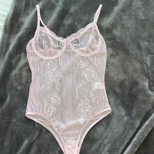 Baby pink lace body suit